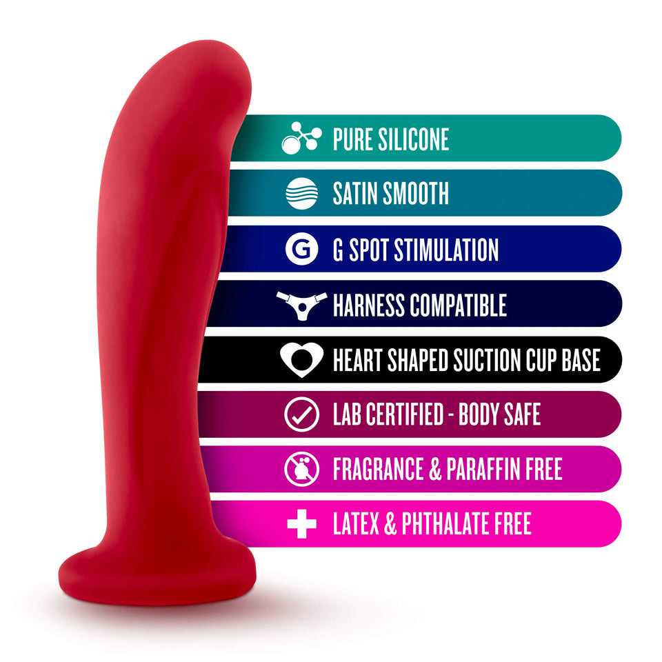Blush Novelties Temptasia Jezebel - 6 Inch Platinum Puria Silicone Ultrasilk Smooth Satin Feel G Spot Dildo - 1.5'' Wide - Strap
