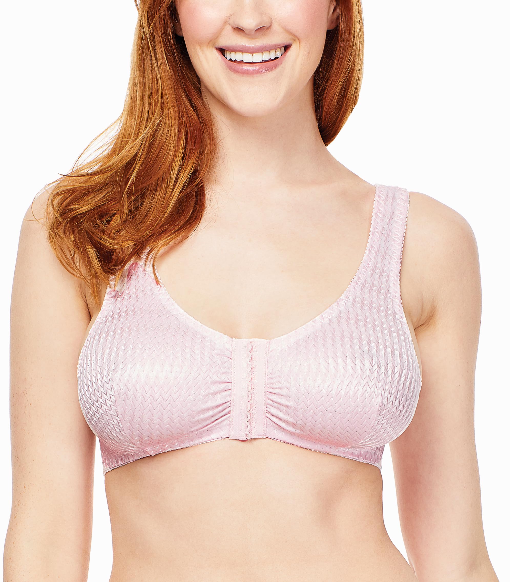 Carole Martin Full-Freedom Comfort Front Closure Bra for Women, Wireless (36, Pink)