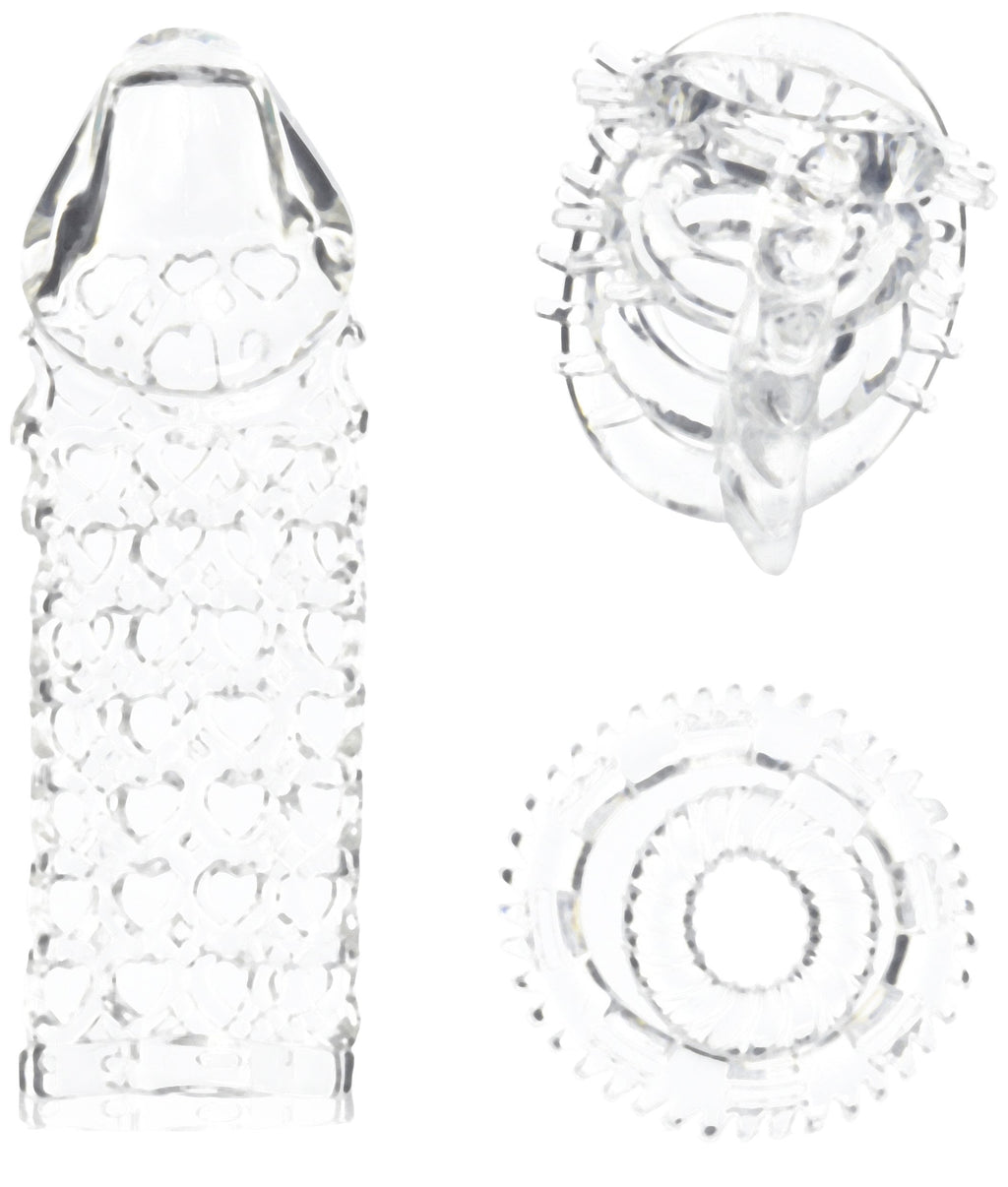 Nasswalk Ram Cock Kit Sleeve Extender And Cockrings, Clear