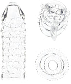 Nasswalk Ram Cock Kit Sleeve Extender And Cockrings, Clear