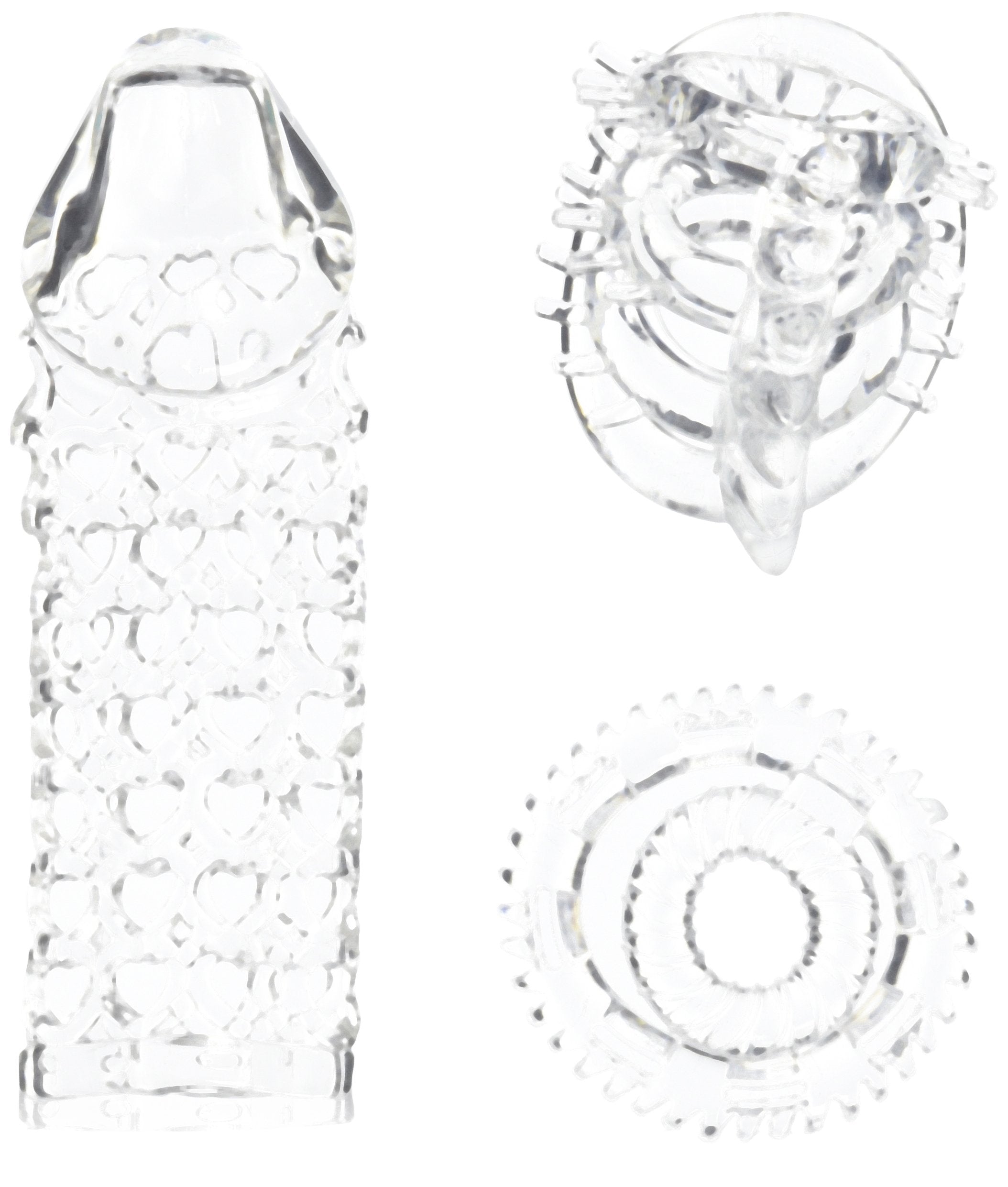 Nasswalk Ram Cock Kit Sleeve Extender And Cockrings, Clear