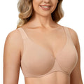 DELIMIRA Womens Plus Size Bras Minimizer Underwire Full Coverage Unlined Seamless Cup Oatmeal Heather 38F