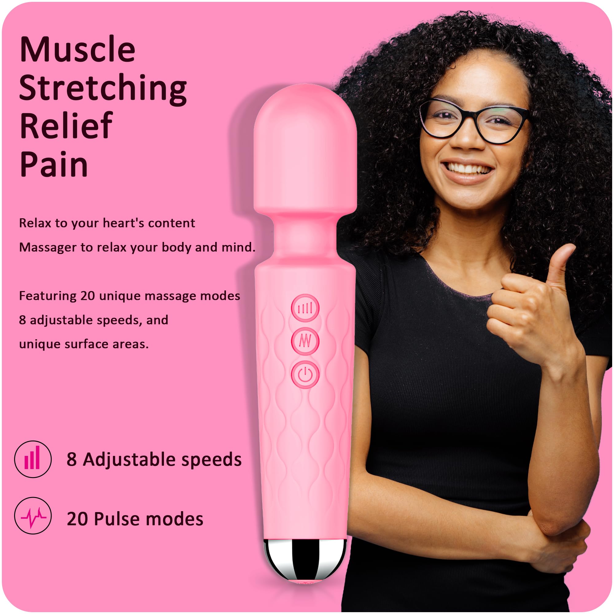 SANJIANKE Vibrator Wand, Female Adult Sex Toys, Wand Massager, Clit Stimulator Sex Toy,Vibrator Dildo, with 8 Speeds of Pleasure