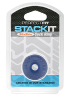 Perfect Fit Stackit Cock Ring, Stackable, Silaskin(Tm), Stretchy, Comfortable, Snug Fit, Blue