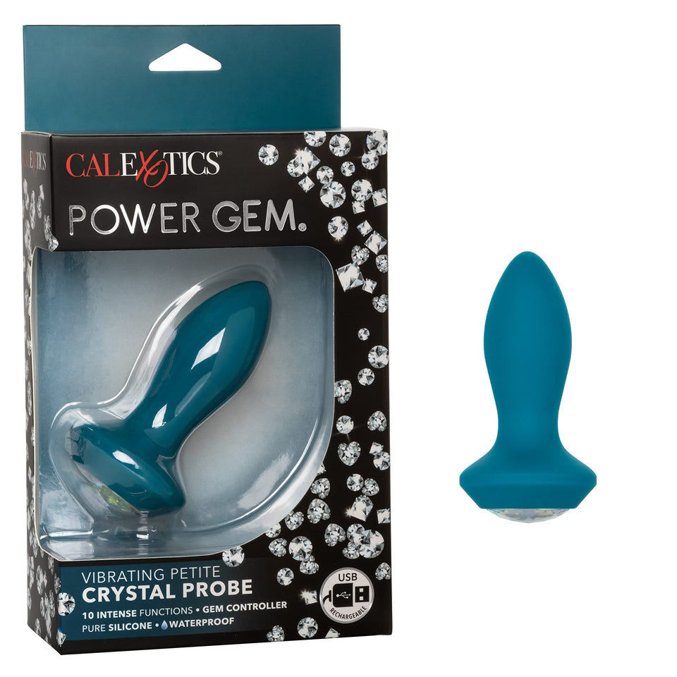 Calexotics Power Gem Vibrating Petite Crystal Probe - Blue