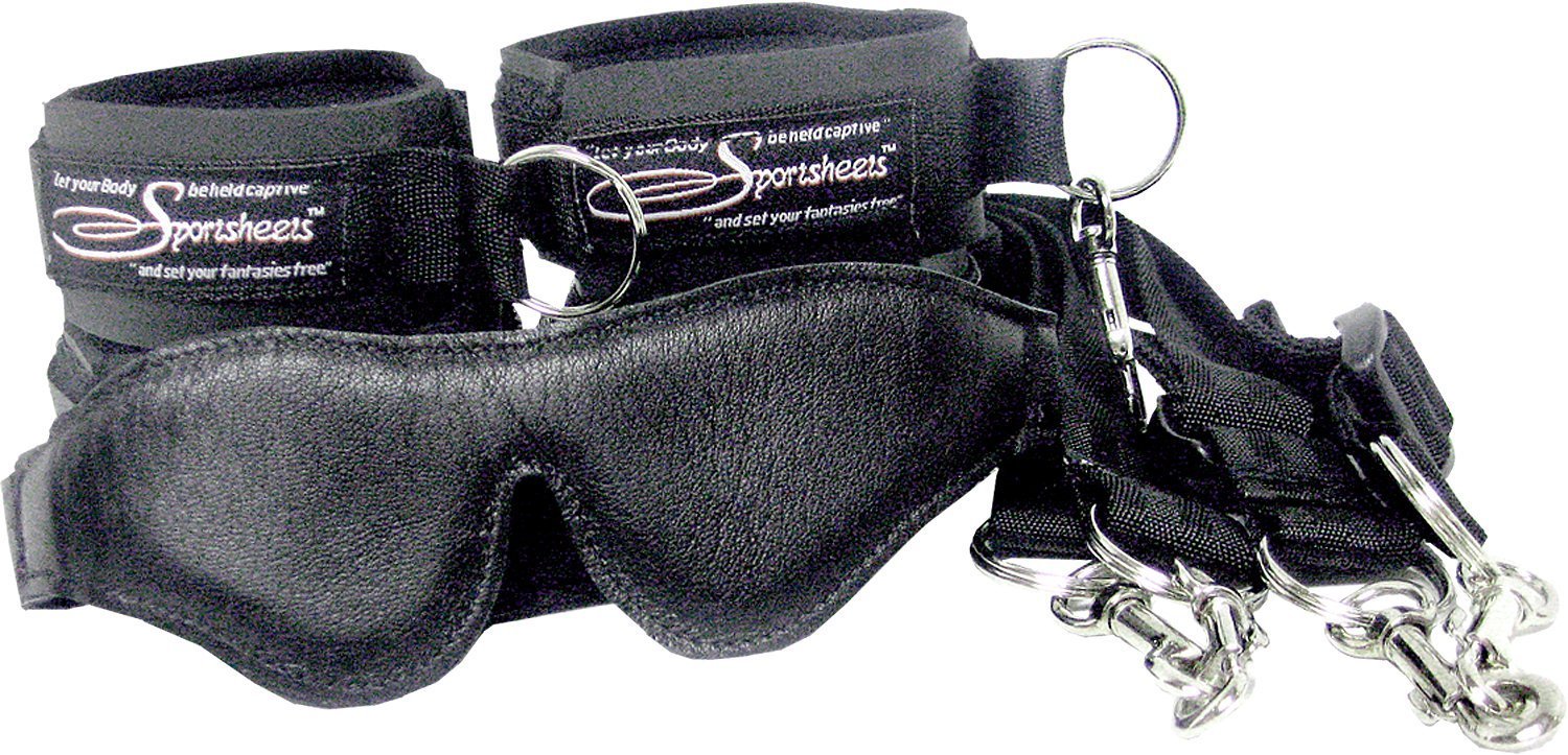 Sportsheets 7 Piece Fantasy Restraint Kit Black