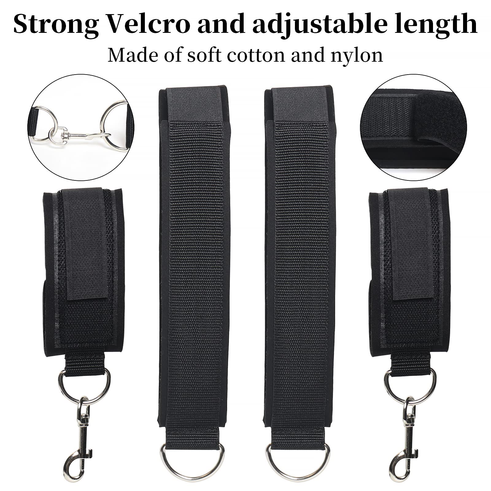 Sex Bondage Wrist & Thigh Cuffs BDSM Restraints Set, Sex Toys for Women with Adjustable Leg Straps Handcuffs for Couple Beginner