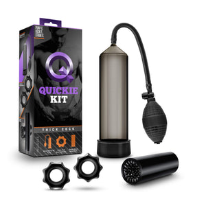Blush Thick Cock Quickie Kit -Male Performance And Pleasure Enhancing System - Penis Pump For Longer Harder Erections - Rings To