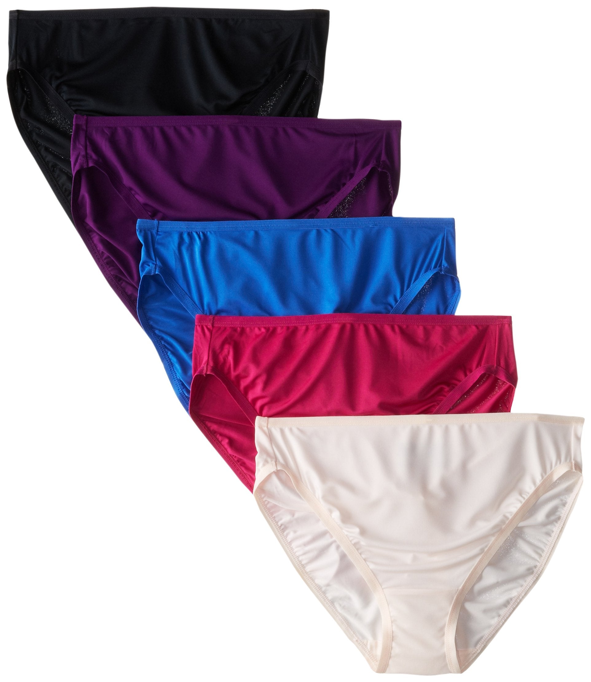 Fruit of the Loom Womens 5 Pack Microfiber Hi-Cut Panties, Assorted, 6