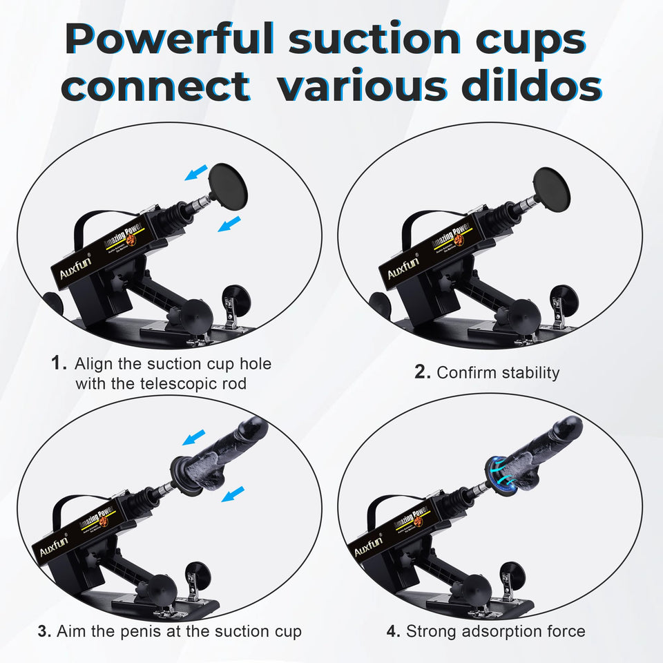 AUXFUN Sex Machine Love Machine Fuck Machine with Suction Cup Adapter,Automatic Dildo Machine Thrusting Machine with 3 XLR Conne