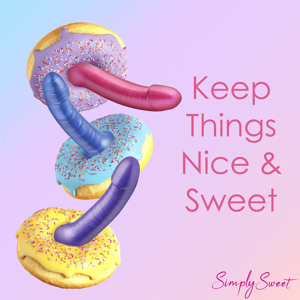 Simply Sweet 7 In Metallic Silicone Dildo Pink