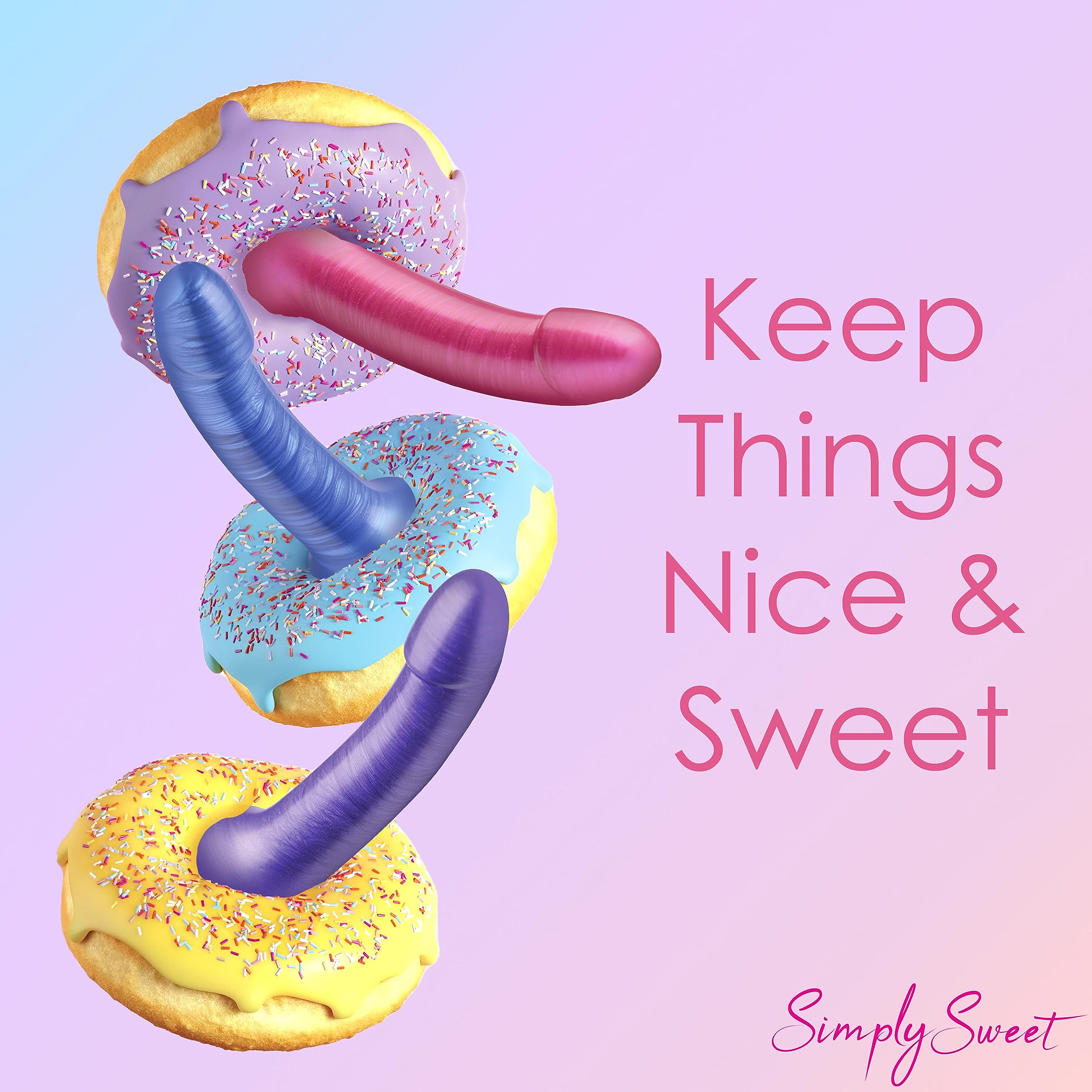 Simply Sweet 7 In Metallic Silicone Dildo Pink