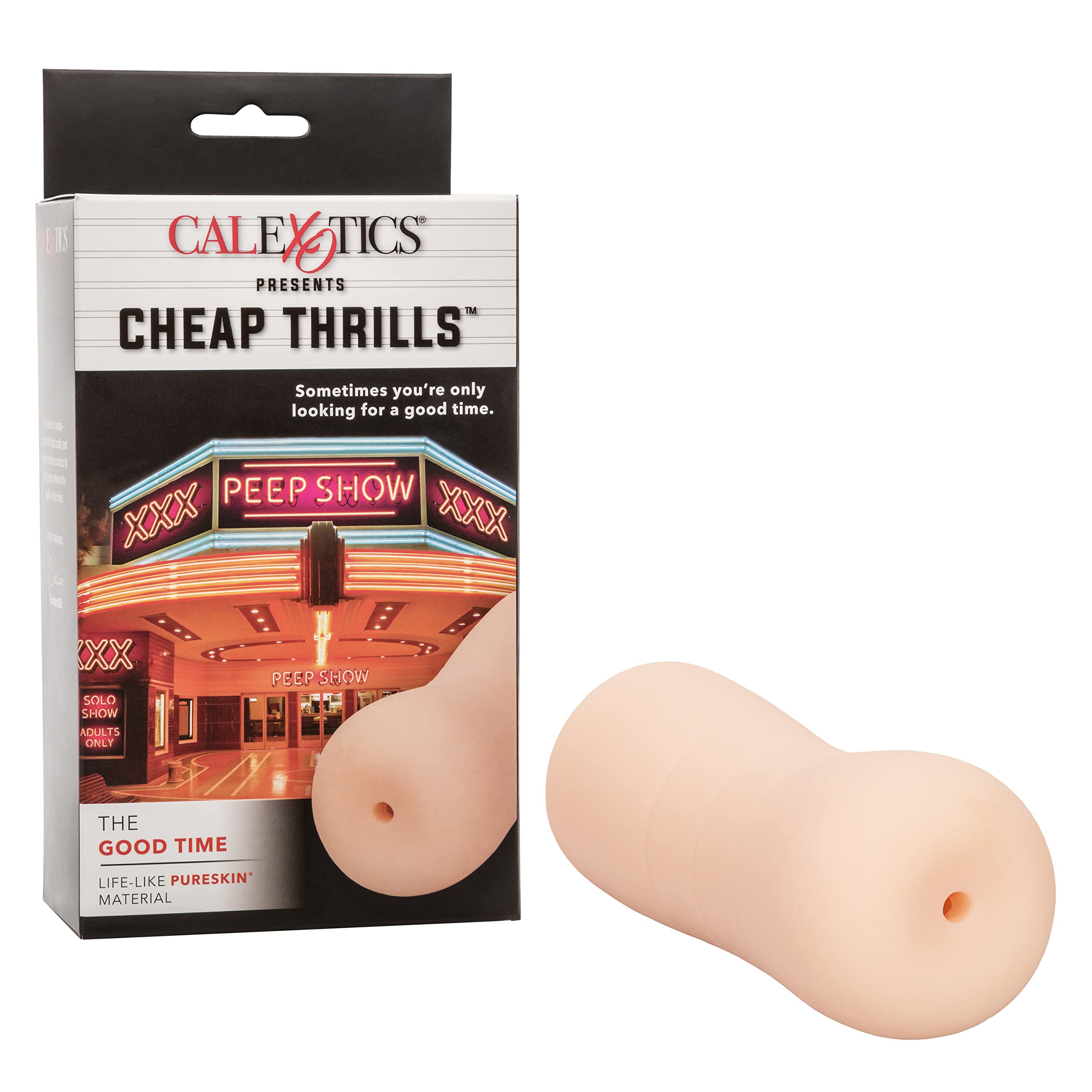 CalExotics Cheap Thrills The Good Time - Travel Sized Male Masturbator - Silicone Masturbation Sleeve - 4.75-Inch Adult Male Sex