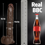 11.8Huge Thick Big Black Dildo - Giant XL Large BBC Dildo with Suction Cup, Soft Real Feel Dual Density Silicone Dildos, Massive