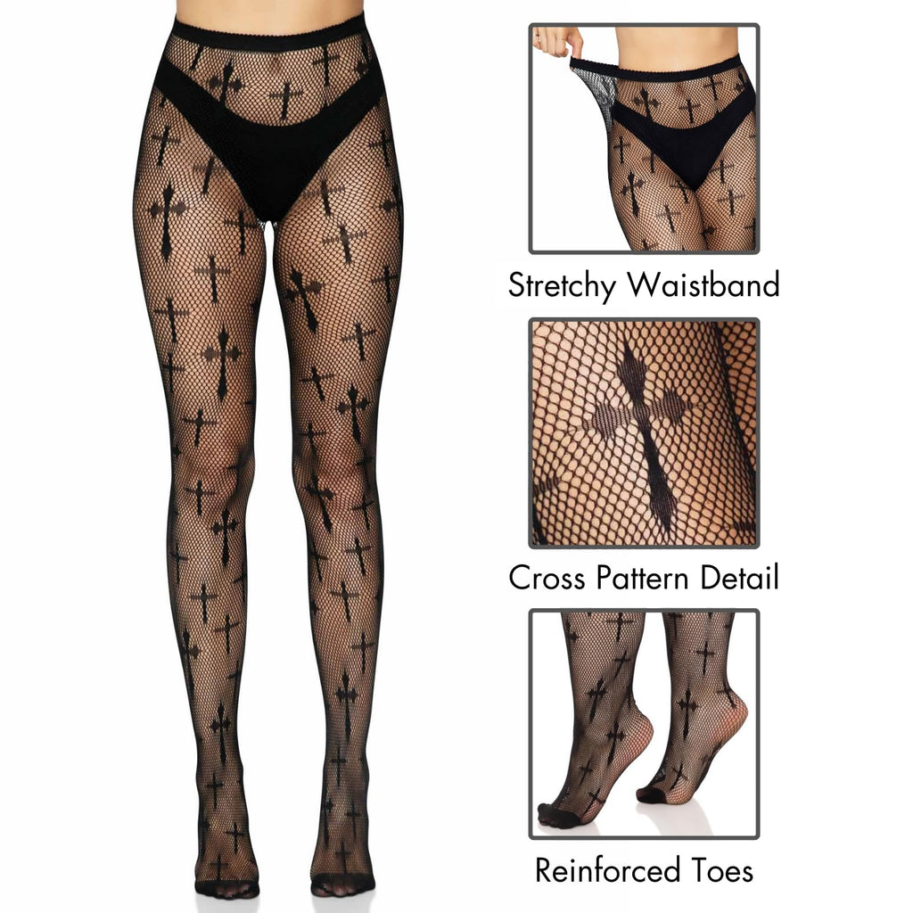 Worship Me cross net tights