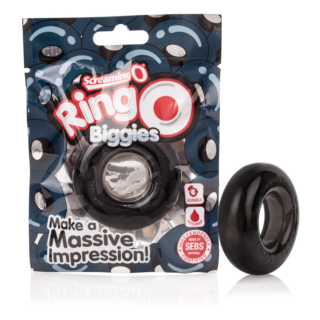 Screaming O Ringo Biggies, Black - Iconic Award Winning Cock Ring, Disposable Cock Ring - Penis Ring, Increase Pleasure - Couple