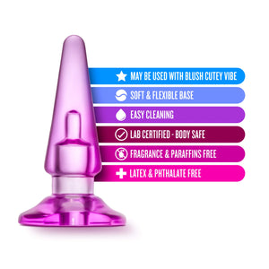 Blush B Yours Basic Anal Plug - Beginner Butt Toy with Tapered Head for Easy Insertion - Compatible with Cutey Vibe - Stayput Ba