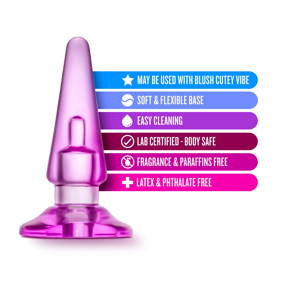 Blush B Yours Basic Anal Plug - Beginner Butt Toy with Tapered Head for Easy Insertion - Compatible with Cutey Vibe - Stayput Ba