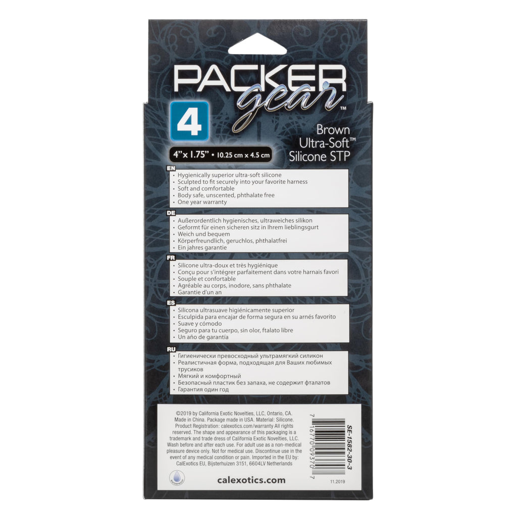 CalExotics SE-1582-30-3 Packer Gear 4''/10.25 cm Ultra-Soft Silicone STP Packer - Brown