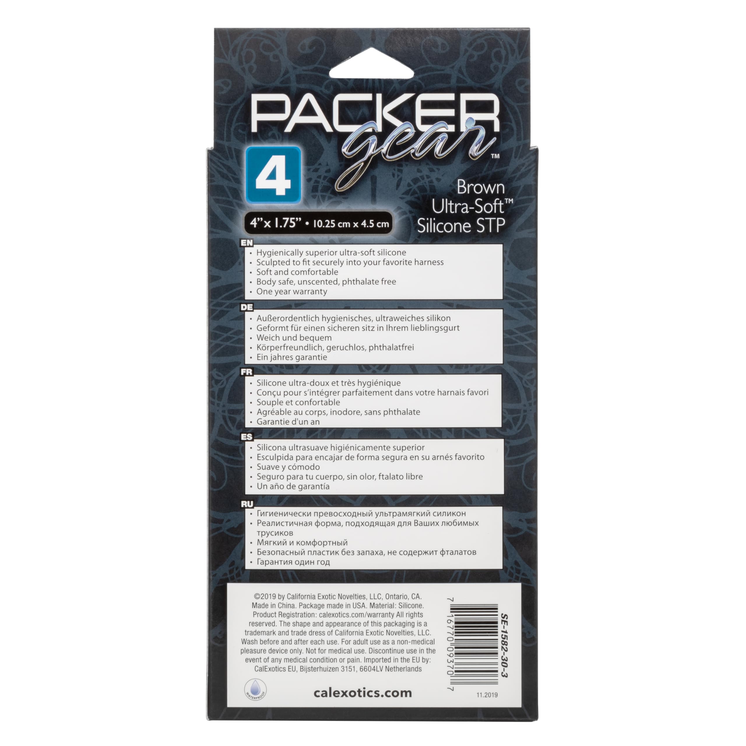 CalExotics SE-1582-30-3 Packer Gear 4''/10.25 cm Ultra-Soft Silicone STP Packer - Brown