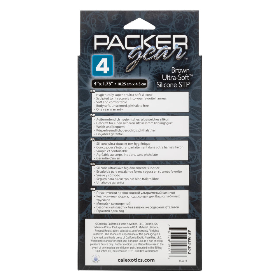 CalExotics SE-1582-30-3 Packer Gear 4''/10.25 cm Ultra-Soft Silicone STP Packer - Brown