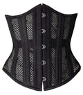SHAPERX 26 Double Steel Boned Breathable Mesh Corset Heavy Duty Waist Training Shaper, SZ1996-Black-XL