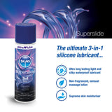 Skins Skins Super Slide 3In1 Premium Latex Safe Silicone Based Long Lasting Lubricant With Reaquav8 Technology 44 Fl Oz 130Ml