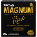 TROJAN Magnum Raw Large Size Thin Condoms, Magnum Condoms, 24 Count