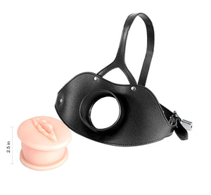 BELSIANG Oral Sex Mouth Gag,Large Model PU Leather Locked Mouth Gags Muzzles (Black, Large)