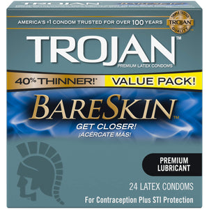 Trojan Condom Sensitivity Bareskin Lubricated, 24 Count