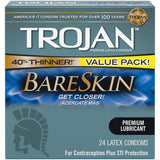 Trojan Condom Sensitivity Bareskin Lubricated, 24 Count