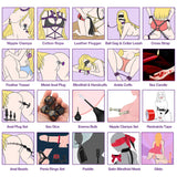 Sex Toys BDSM Restraints Dildo, 36Pcs Kit Bondage Gear and Accessories for Adult Women and Couples (Purple, 36 Piece Set)