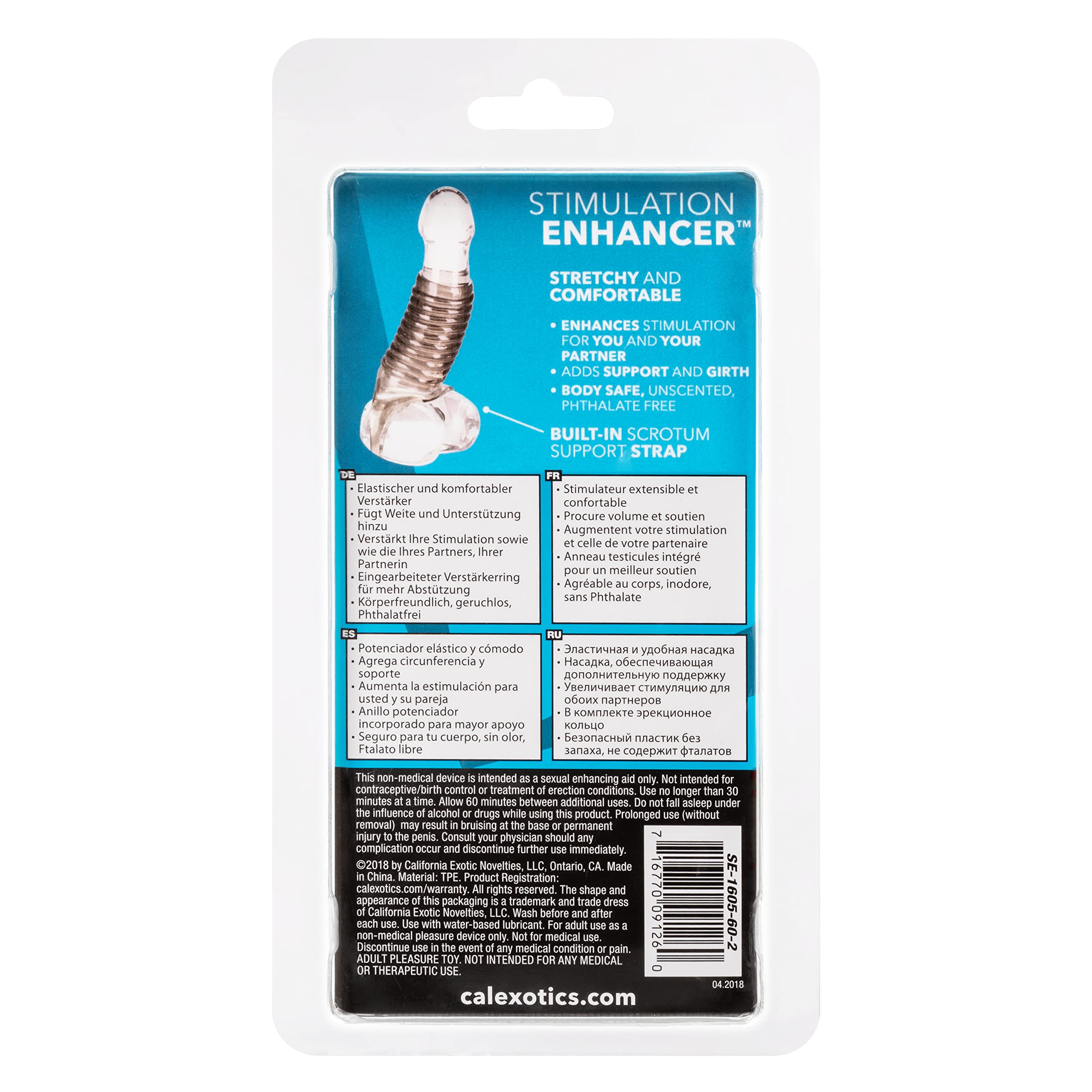 CalExotics Stimulation Enhancer Penis Sleeve - Smoke SE-1605-60-2