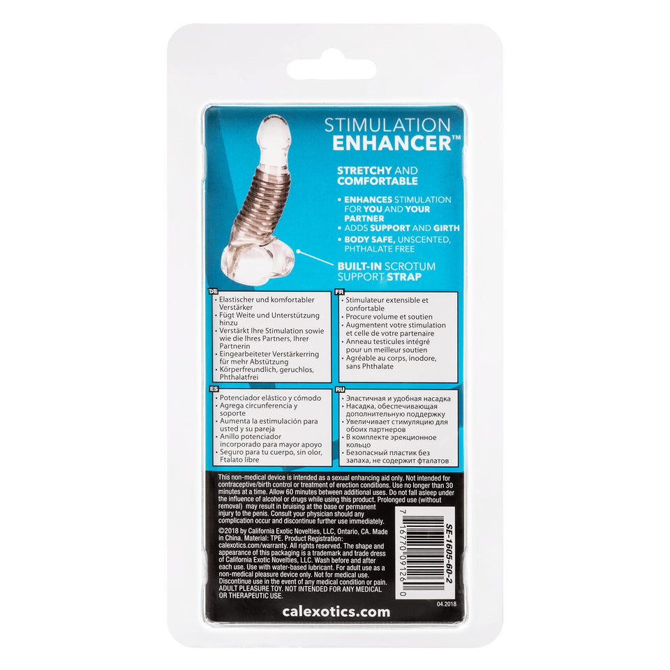 CalExotics Stimulation Enhancer Penis Sleeve - Smoke SE-1605-60-2