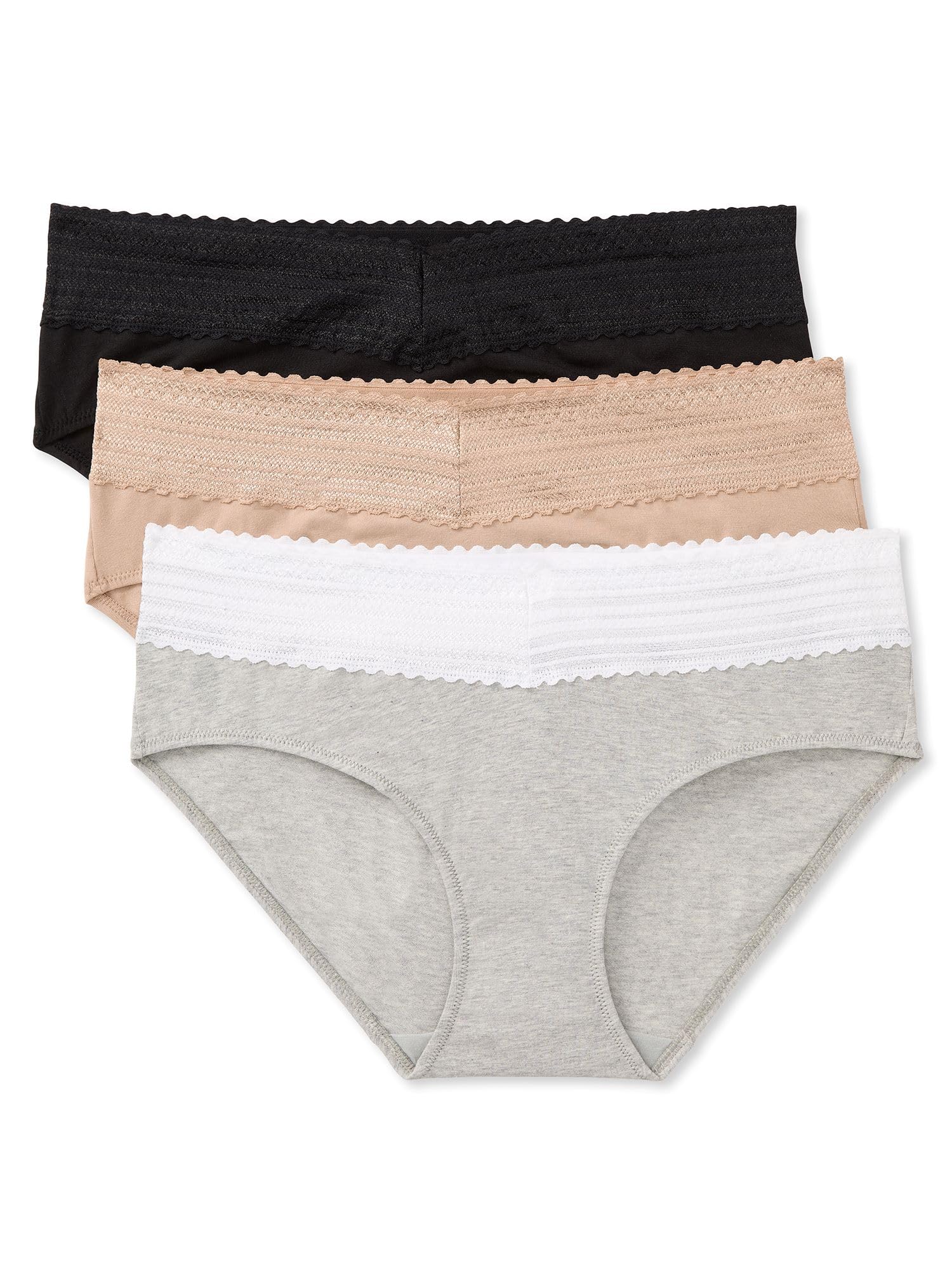 Warners Blissful Benefits Dig-Free Comfort Waist with Lace Cotton Hipster 3-Pack WRW251HP11W
