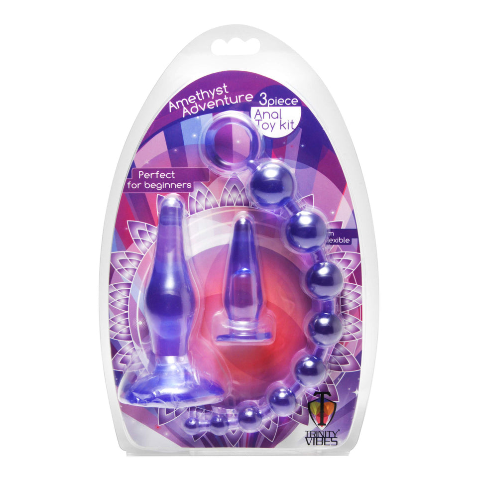 Trinity Vibes Amethyst Adventure 3-Piece Anal Toy Kit