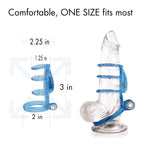 Doctor Love'S Sl-V2-3 Vibrating Dual Vibrating Cock Cage, Blue