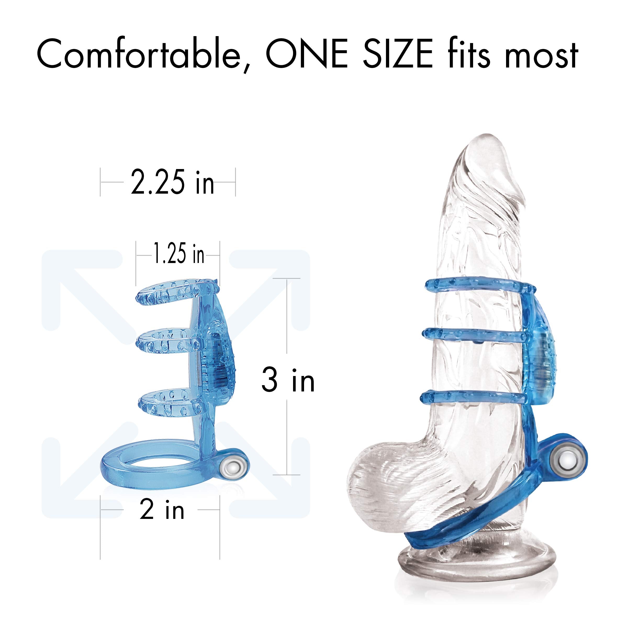 Doctor Love'S Sl-V2-3 Vibrating Dual Vibrating Cock Cage, Blue