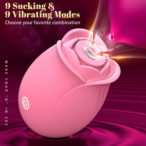 Gasevimo Vibrator Sex Toys Adult Toys - APP Control Rose Sex Toy Adult Toy with 9 Sucking & Vibrating Modes for Women Nipple Toy
