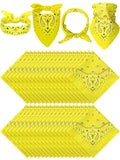 Unittype 36 Pieces Paisley Bandana Novelty Headband Square Scarf Cowboy Bandanas for Halloween Party Costume(Lemon Yellow,Classi