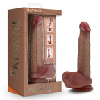 Renaissance Davinci 8 In Sliding Foreskin Dildo Tan