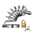 Master Series 4 Ring Stainless Steel Locking Male Chastity Cage