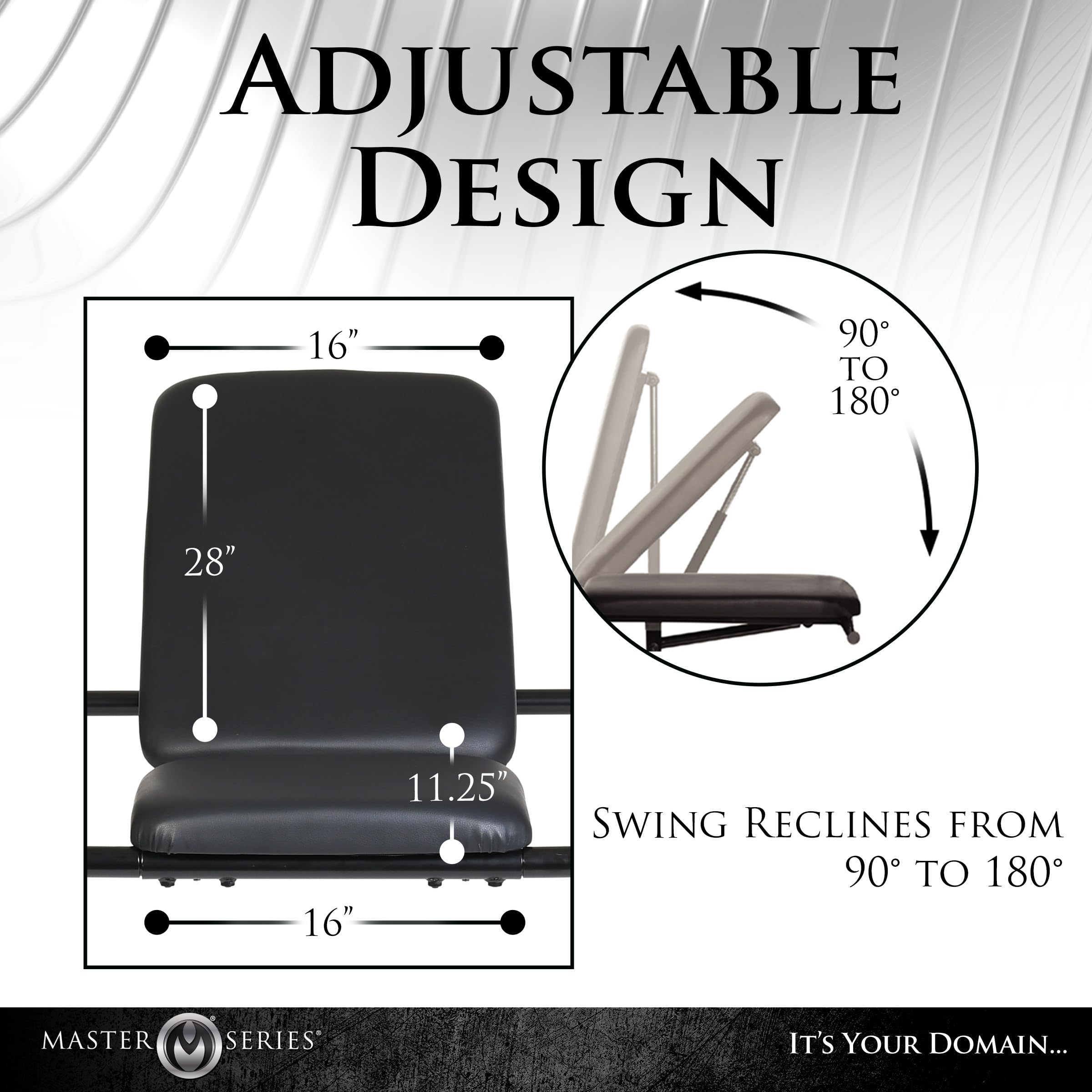 Master Series Adjustable Swing With Stand For Men, Women & Couples. Adjustable Height And Angle Sex Swing. Comfortably Padded An