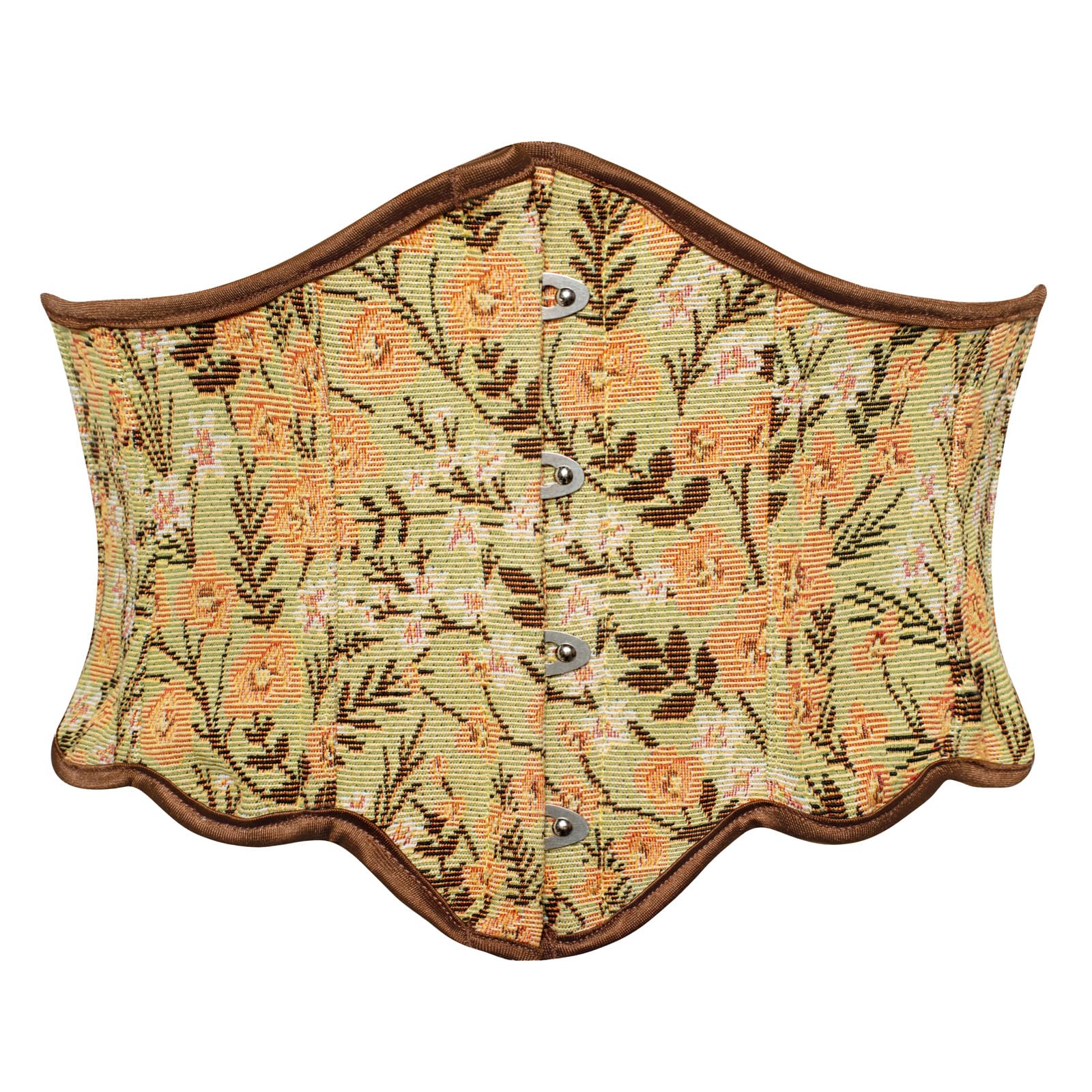 Scarlet Darkness Women Ren Faire Corsets Boned Brown Floral Wide Vintage Corset Belt Brown 10