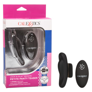 Calexotics Lock-N-Play Remote Petite Panty Teaser, Rechargeable 12-Function Waterproof Silicone Clitoral Vibrator Securely Attac