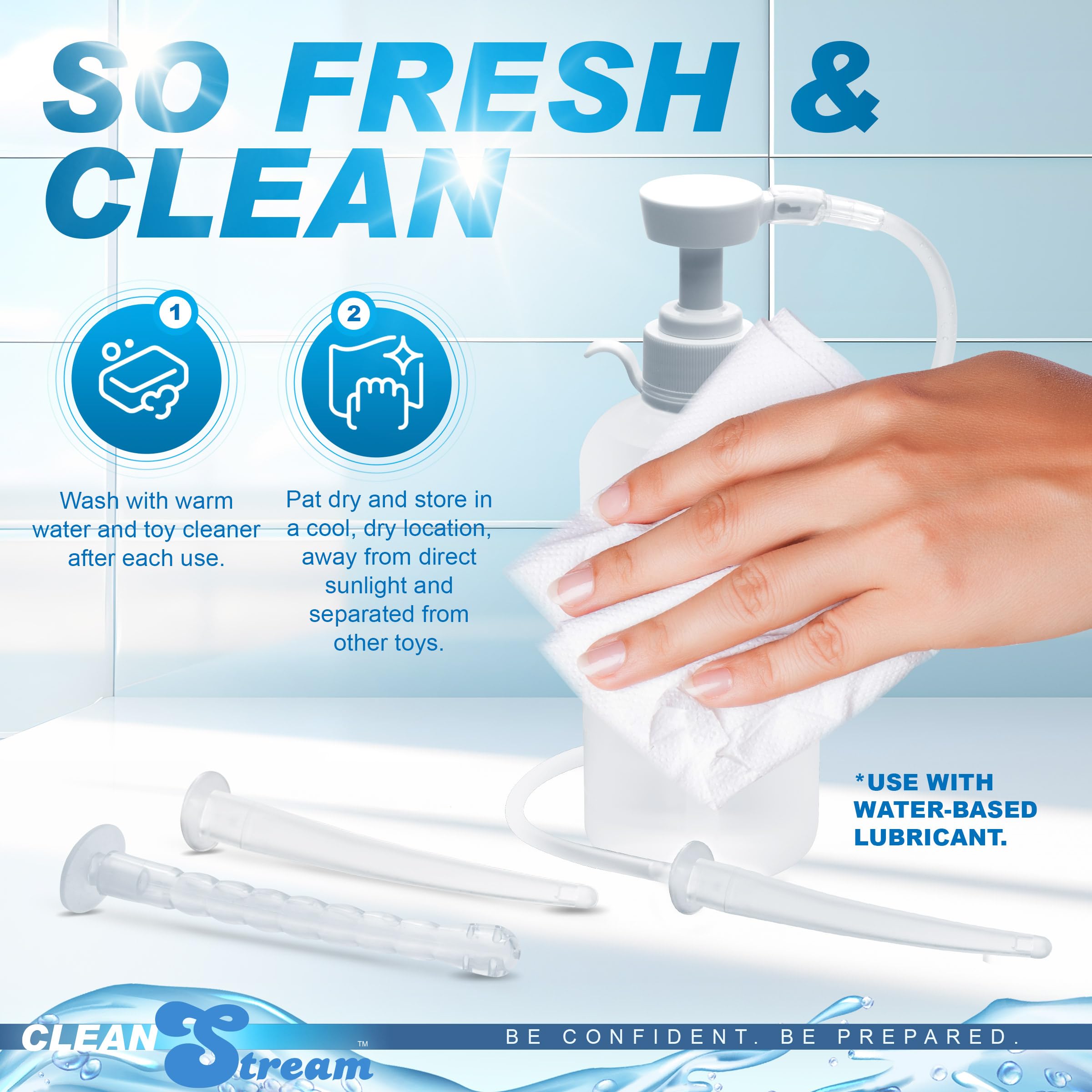CleanStream XL Enema Bottle 3Attachments