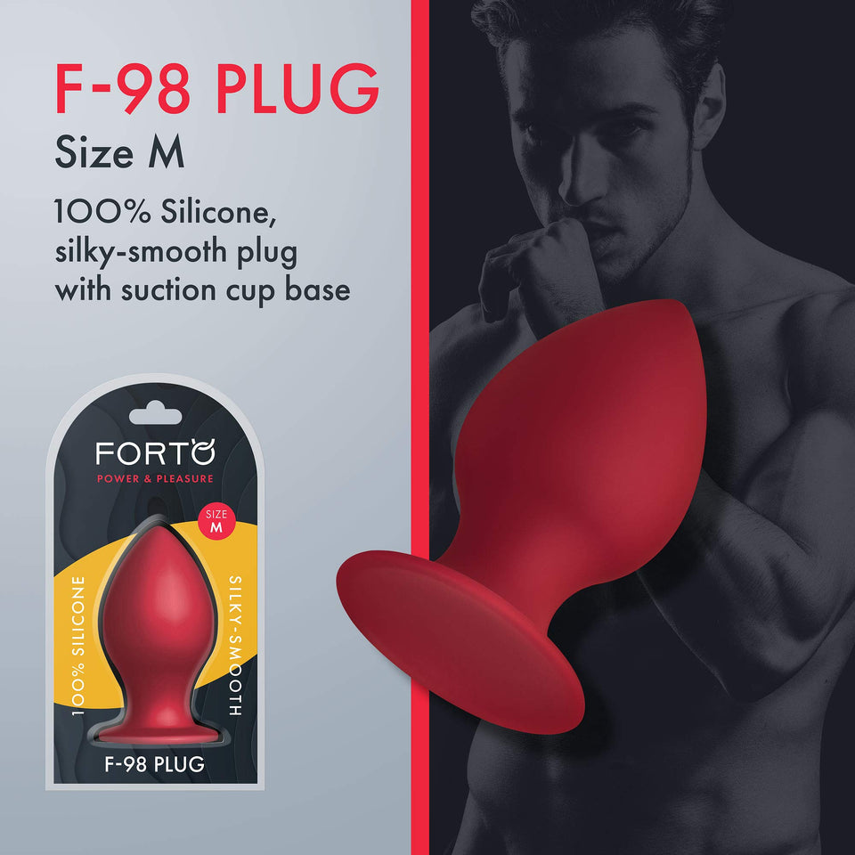 Forto Silicone F98 Butt Plug For Men And Women  Erotic Anal Plug Dildo Silicone  Red  Medium