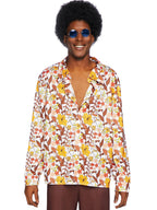 Leg Avenue Mens 70S Floral Shirt. Multicolor Color