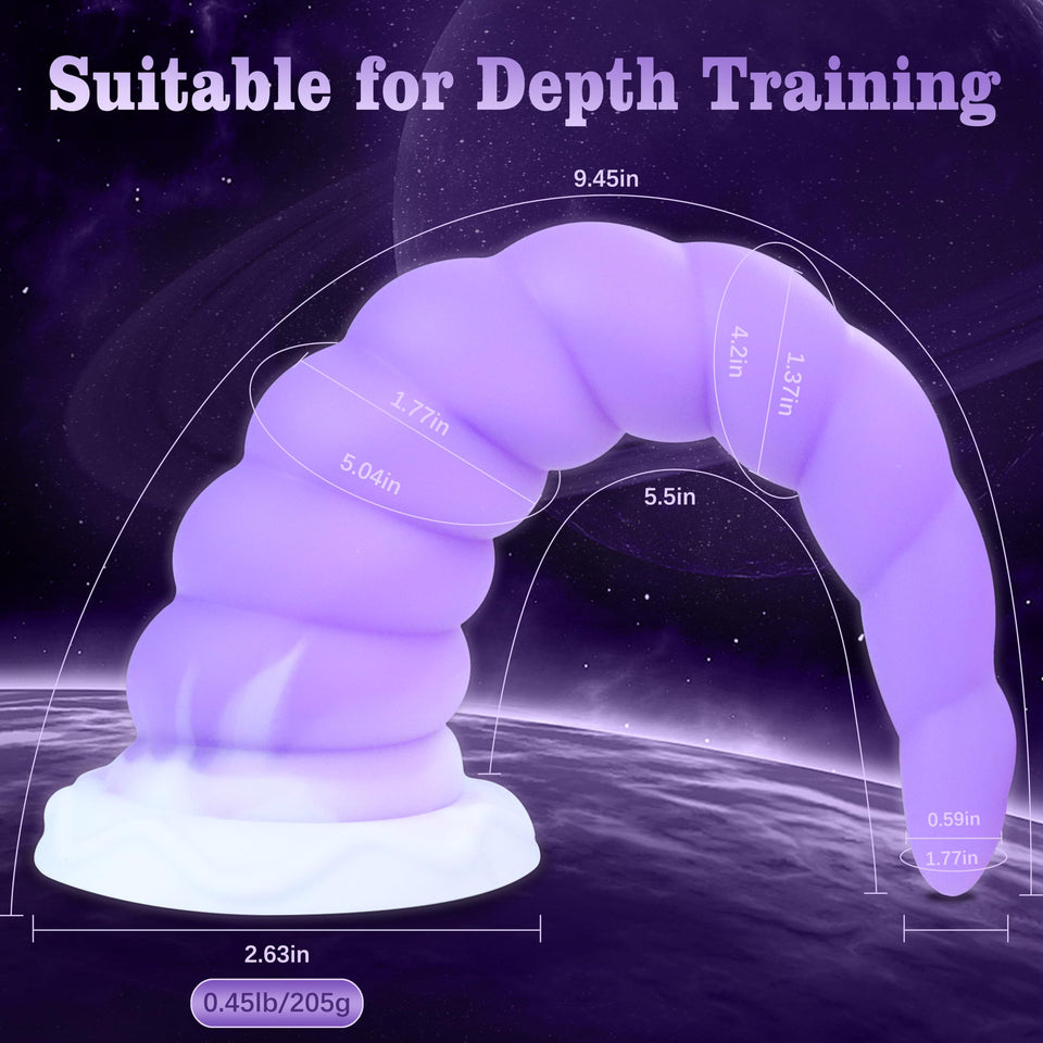 Silicone Anal Stretcher Butt Plug, Soft Trainer Dildo with Curved Texture & Strong Suction Cup for Hands-Free Play, Adult Sex To