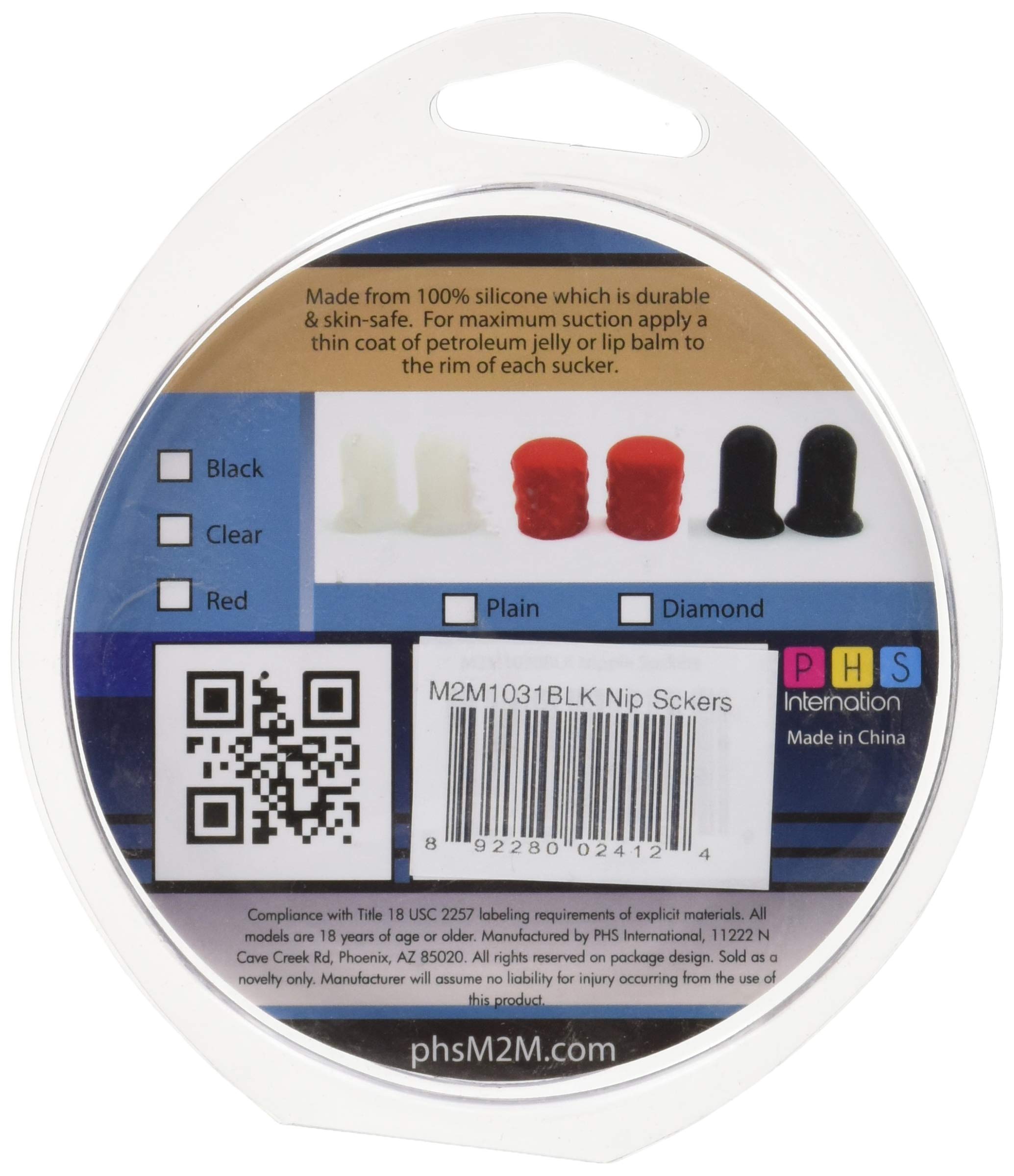 M2M Nipple Sucker Silicone, Medium, Black